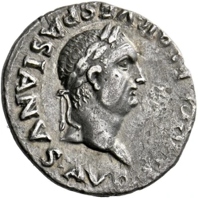 Denarius - Vespasian GENIVS P R; Genius front