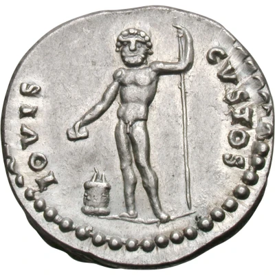 Denarius - Vespasian IOVIS CVSTOS; Jupiter back