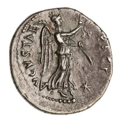 Denarius - Vespasian PACI AVGVSTAE; Victory back