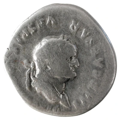 Denarius - Vespasian PON MAX TR P COS VI; Pax front
