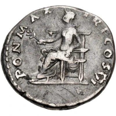 Denarius - Vespasian PON MAX TR P COS VI; Pax back