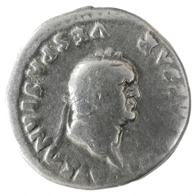 Denarius - Vespasian PON MAX TR P COS VII; Pax front