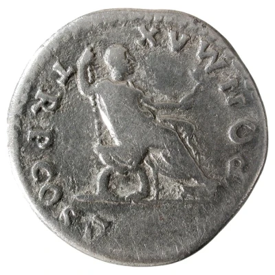 Denarius - Vespasian PON MAX TR P COS V back
