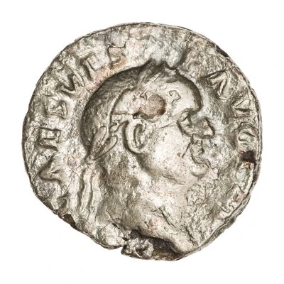 Denarius - Vespasian PON MAX; Vesta front