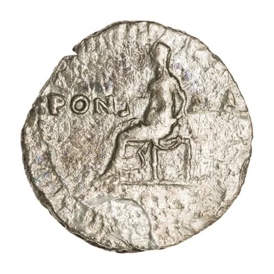 Denarius - Vespasian PON MAX; Vesta back