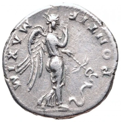 Denarius - Vespasian PONTIF MAXIM; Nemesis back