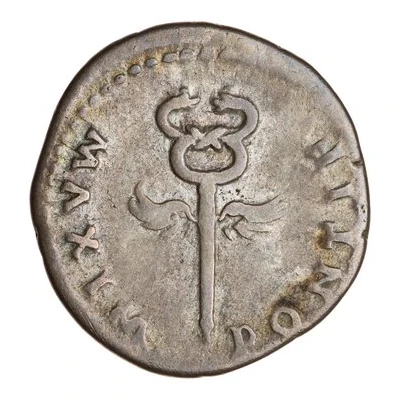 Denarius - Vespasian PONTIF MAXIM back