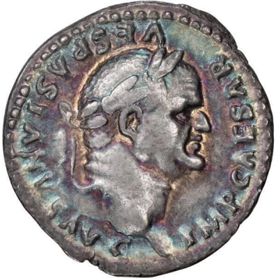 Denarius - Vespasian PONTIF TR P COS IIII; Pax front