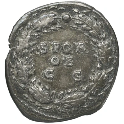 Denarius - Vespasian S P Q R OB C S back