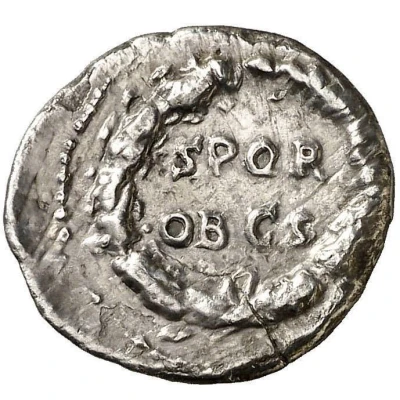 Denarius - Vespasian S P Q R OB C S back