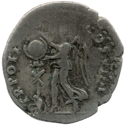 Denarius - Vespasian TR POT X COS VIIII; Victory back
