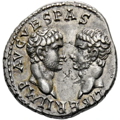 Denarius - Vespasian, Titus, and Domitian LIBERI IMP AVG VESPAS Φ back