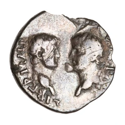 Denarius - Vespasian, Titus, and Domitian LIBERI IMP AVG VESPAS back