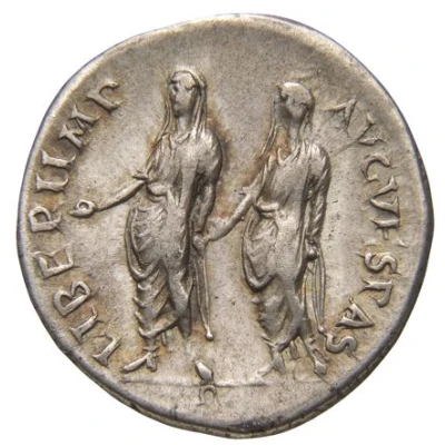 Denarius - Vespasian, Titus, and Domitian LIBERI IMP AVG VESPAS back