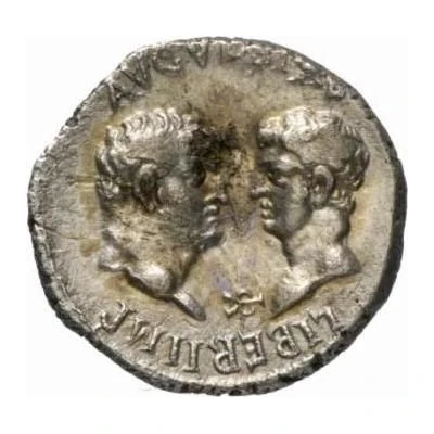 Denarius - Vespasian, Titus, and Domitian LIBERI IMP AVG VESPAS back