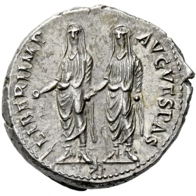 Denarius - Vespasian, Titus, and Domitian LIBERI IMP AVG VESPAS back