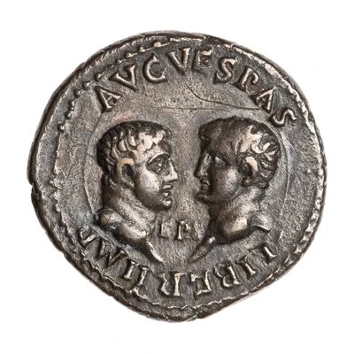 Denarius - Vespasian, Titus, and Domitian LIBERI IMP AVG VESPAS back