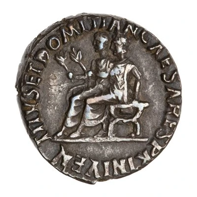 Denarius - Vespasian, Titus, and Domitian TITVS ET DOMITIAN CAESARES PRIN IVEN back