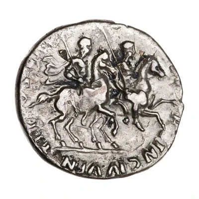 Denarius - Vespasian, Titus, and Domitian TITVS ET DOMITIANVS PRINC IVVEN back