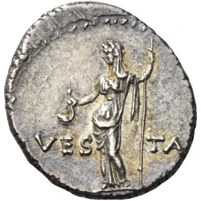 Denarius - Vespasian VESTA; Vesta back