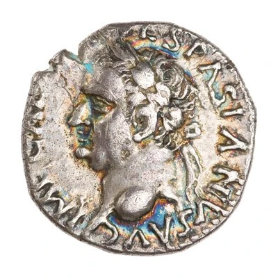 Denarius - Vespasian VICTORIA IMP VESPASIANI; Victory front