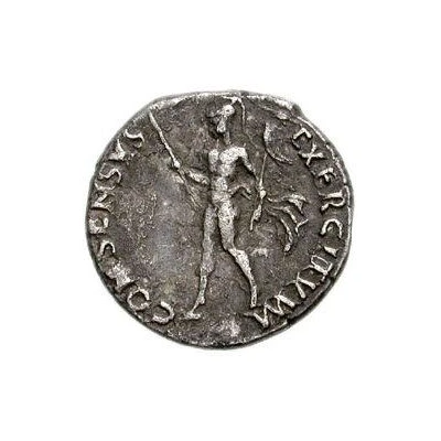 Denarius - Vitellius CONSENSVS EXERCITVVM; Mars back