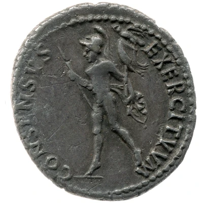 Denarius - Vitellius CONSENSVS EXERCITVVM; Mars back