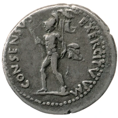 Denarius - Vitellius CONSENSVS EXERCITVVM; Mars back