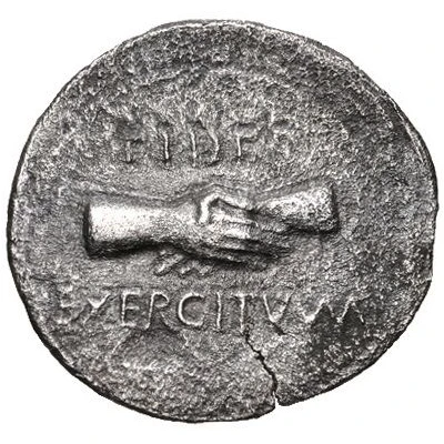 Denarius - Vitellius FIDES EXERCITVVM back