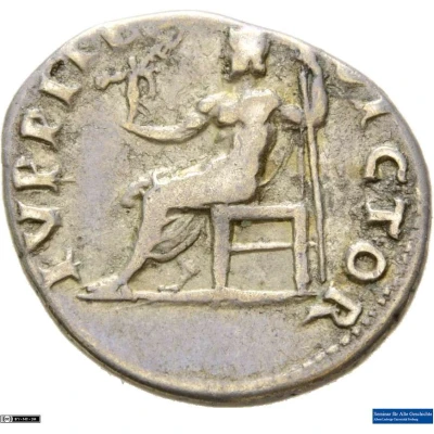 Denarius - Vitellius IVPPITER VICTOR; Jupiter and Victory back