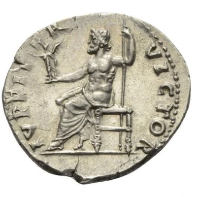Denarius - Vitellius IVPPITER VICTOR; Jupiter and Victory back