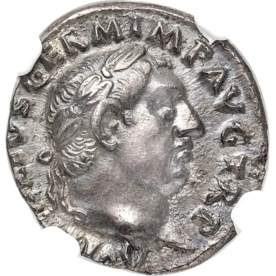 Denarius - Vitellius PONT MAXIM; Vesta front