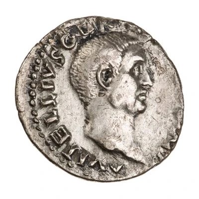 Denarius - Vitellius XV VIR SACR FAC front