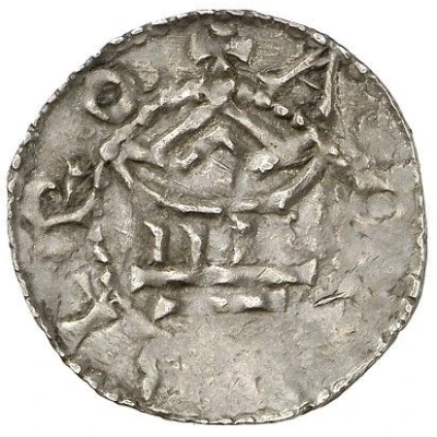 Denier - Adelbero II under Otto III ND front