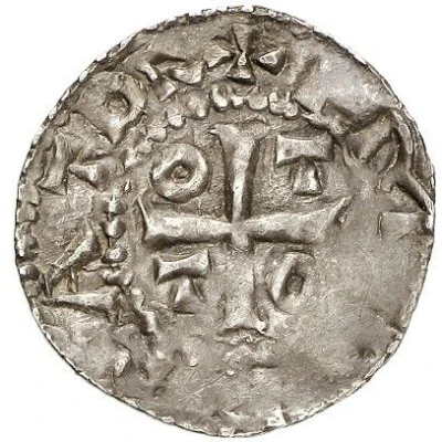 Denier - Adelbero II under Otto III ND back