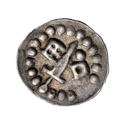 Denier Bracteate - Anonymous Sword left; key right and centred; dot right ND front