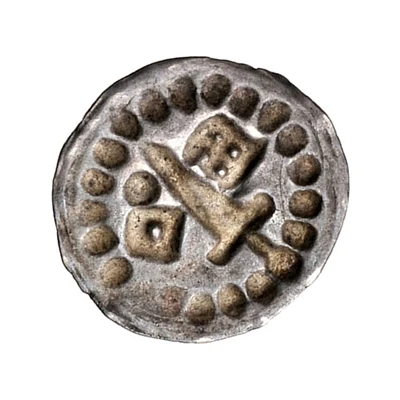 Denier Bracteate - Anonymous Sword left; key right and centred; dot right ND back