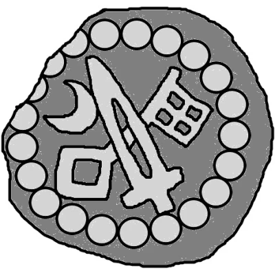 Denier Bracteate - Anonymous Sword right; key left and down; moon left ND front