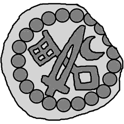 Denier Bracteate - Anonymous Sword right; key left and down; moon left ND back