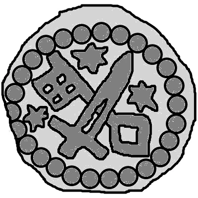 Denier Bracteate - Anonymous Sword right; key left and down; star left, right, and above ND back