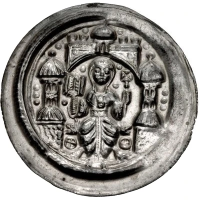 Denier Bracteate - Beatrix II of Winzeburg, Frederick II of Sachsen-Sommerschenburg ND front