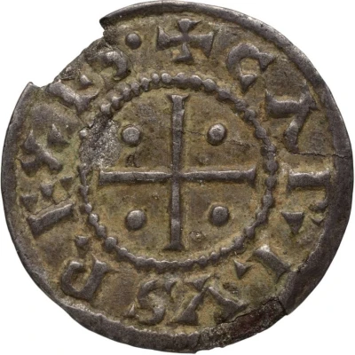 Denier - Charles II / Charles III Chartres mint; temple front