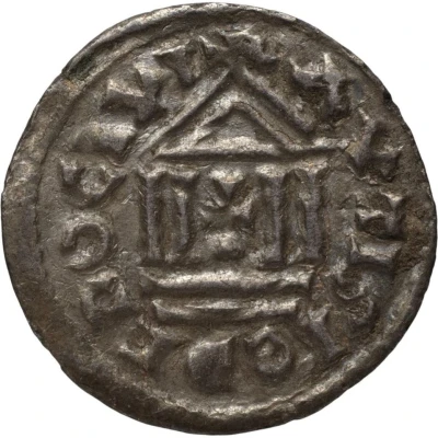 Denier - Charles II Auxerre mint; temple back