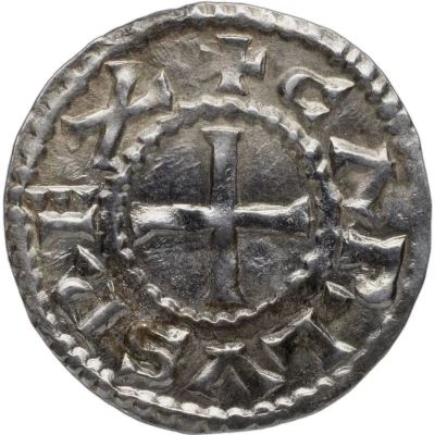 Denier - Charles II Bourges mint; monogram front