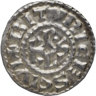 Denier - Charles II Bourges mint; monogram back