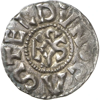 Denier - Charles II Chateaudun mint; monogram back