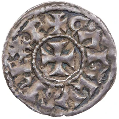 Denier - Charles II Melle mint; monogram front