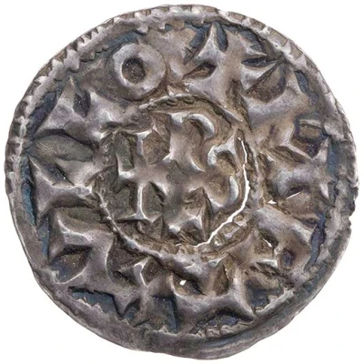 Denier - Charles II Melle mint; monogram back