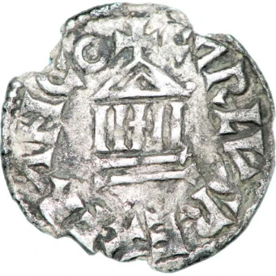 Denier - Charles II Melle mint; temple front