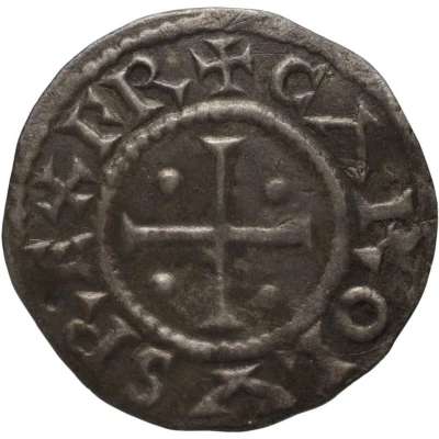 Denier - Charles II Reims mint; temple front